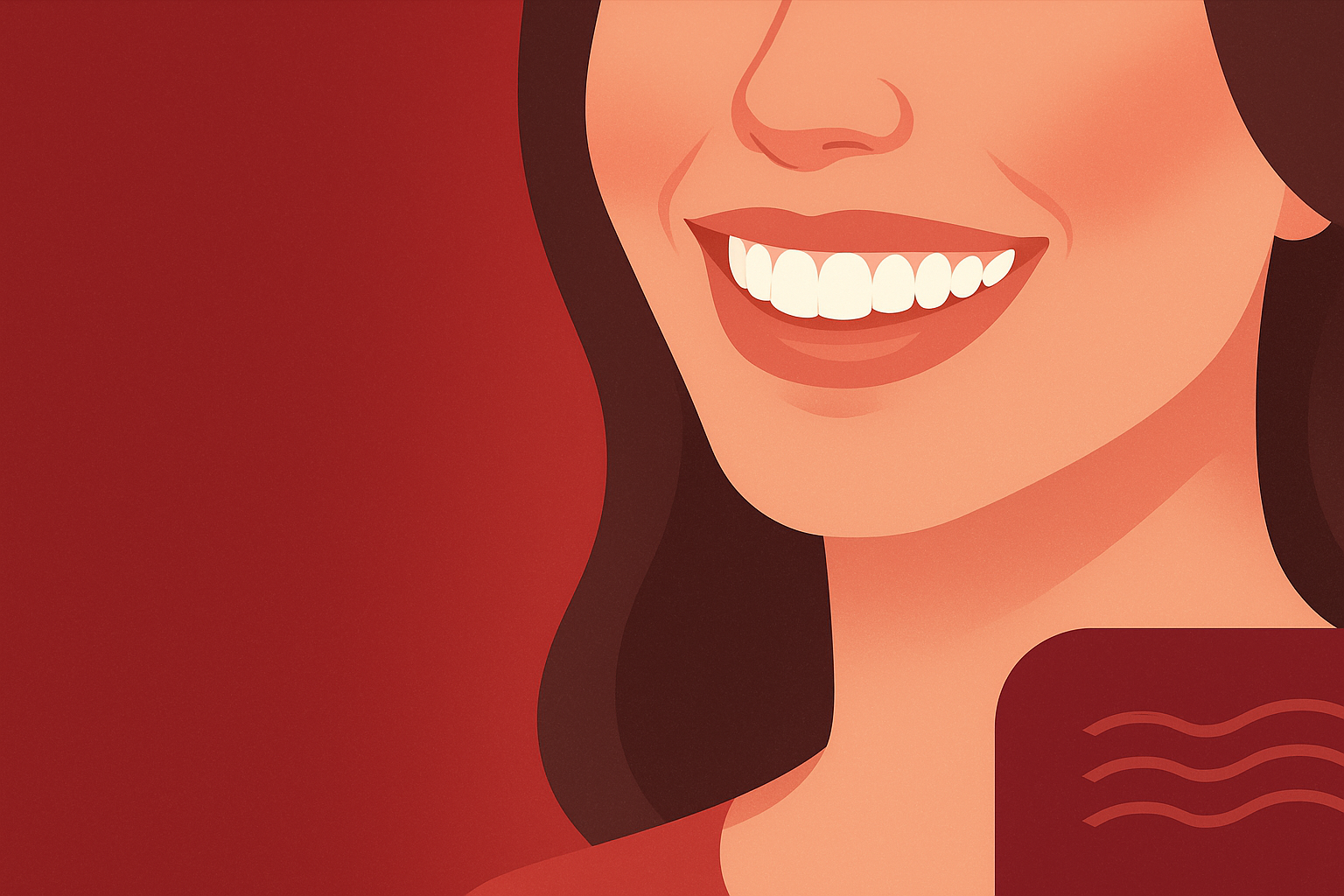 Mujer sonriendo con encías saludables